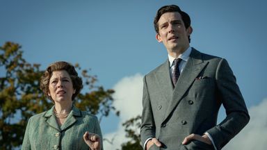 Olivia Colman as the Queen and Josh O'Connor as Prince Charles in first-look pictures from the upcoming fourth series of The Crown. Pic: Netflix